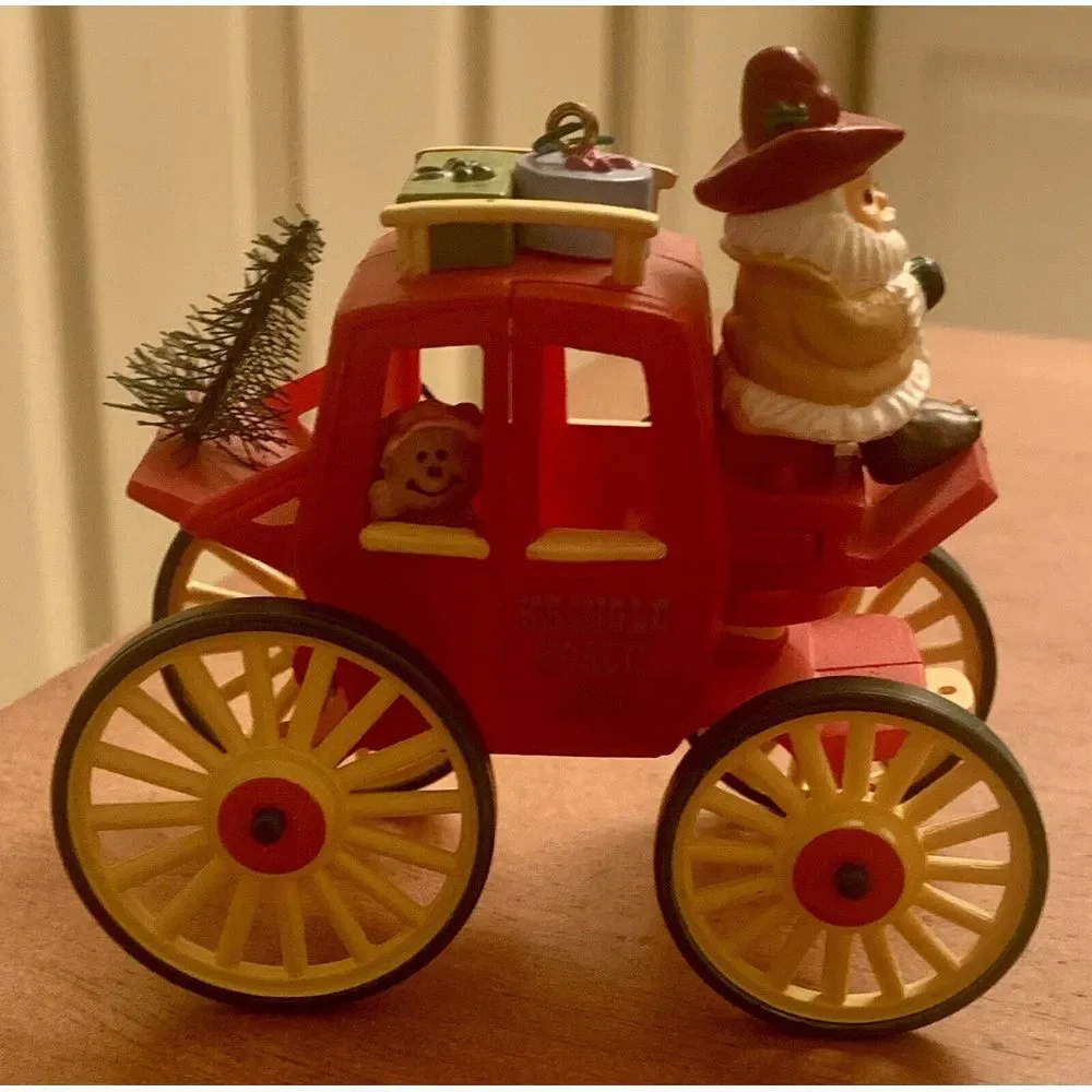 Vintage Hallmark 1988 Here Comes Santa 10th Kringle‎ Koach Ornament Stage Coach